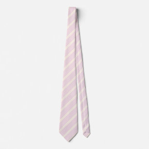 Pale green and beige five stripes pattern neck tie