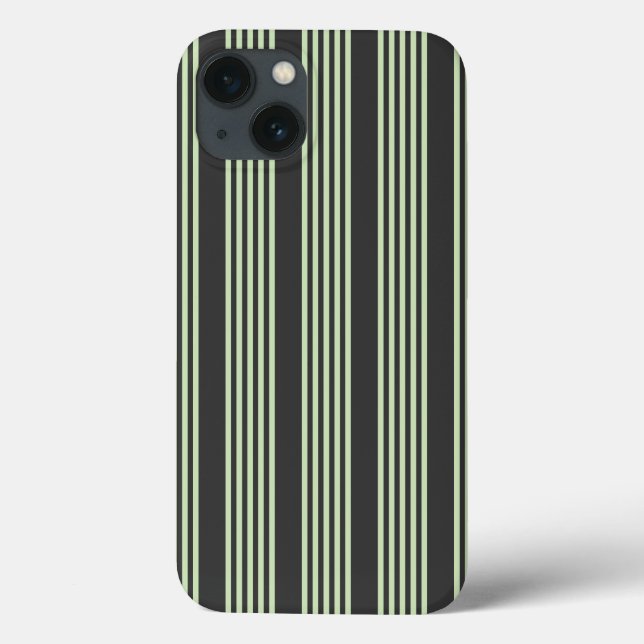 Pale green and charcoal five stripes pattern Case-Mate iPhone case (Back)