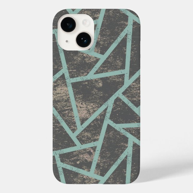 Pale green and grey mosaic pattern Case-Mate iPhone case (Back)