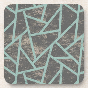 Pale green and grey mosaic pattern coaster