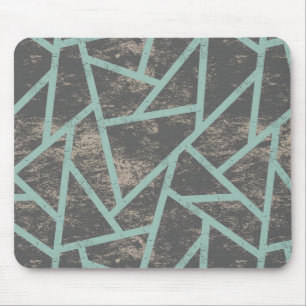 Pale green and grey mosaic pattern mouse mat