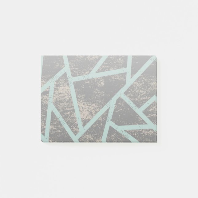 Pale green and grey mosaic pattern post-it notes (Front)