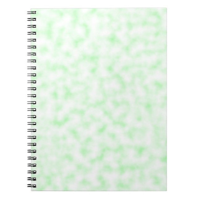 Pale Green and White Abstract Clouds Pattern Notebook (Front)