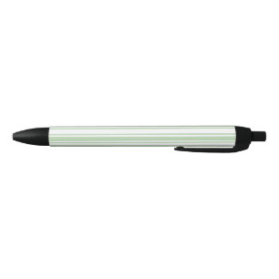Pale green and white candy stripes black ink pen