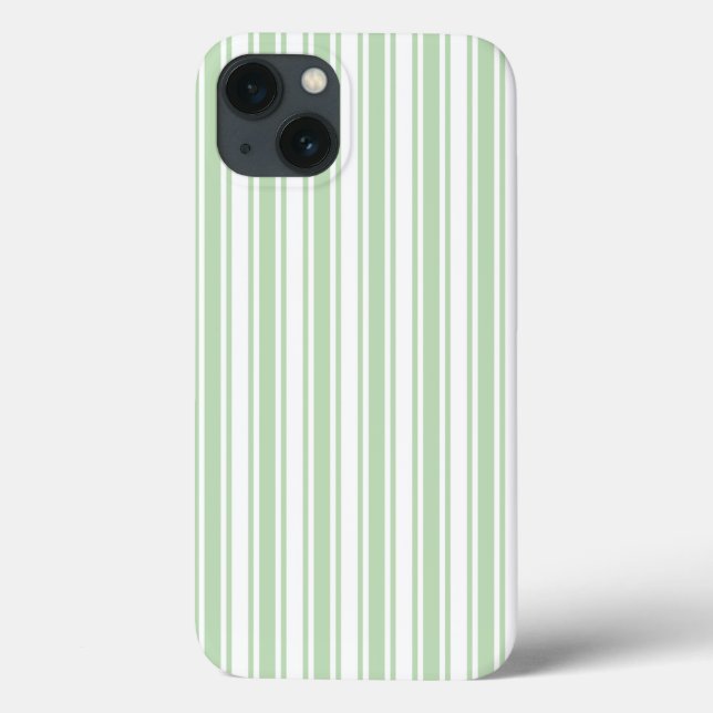 Pale green and white candy stripes Case-Mate iPhon iPhone Case (Back)
