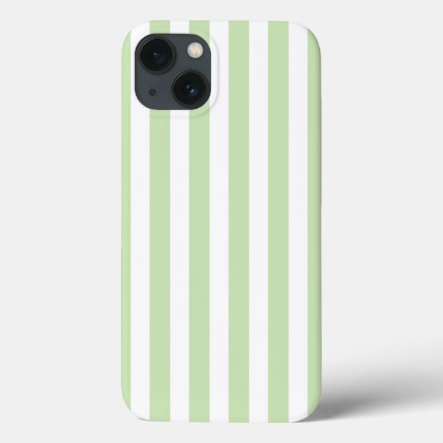 Pale green and white candy stripes Case-Mate iPhon iPhone Case (Back)