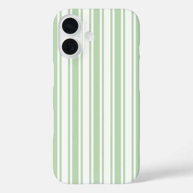 Pale green and white candy stripes Case-Mate iPhone case (Back)