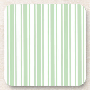Pale green and white candy stripes coaster