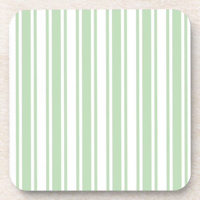 Pale green and white candy stripes coaster (Front)