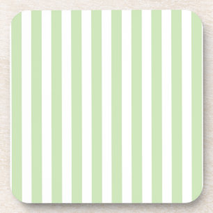 Pale green and white candy stripes coaster
