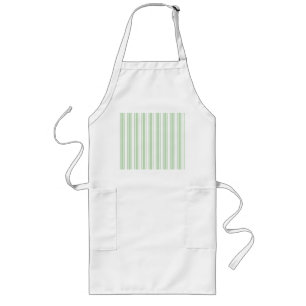 Pale green and white candy stripes long apron