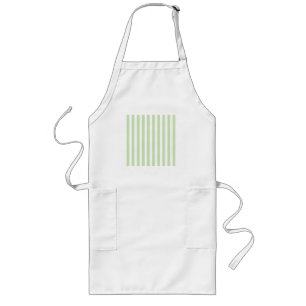 Pale green and white candy stripes long apron