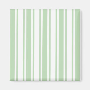 Pale green and white candy stripes magnet