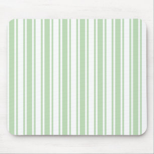 Pale green and white candy stripes mouse mat