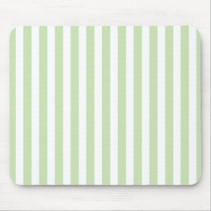 Pale green and white candy stripes mouse mat