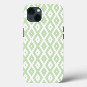 Pale green and white diamond pattern Case-Mate iPh iPhone 13 Case