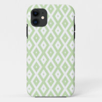 Pale green and white diamond pattern