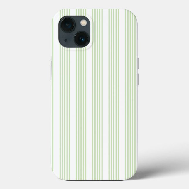 Pale green and white five stripes pattern Case-Mate iPhone case (Back)