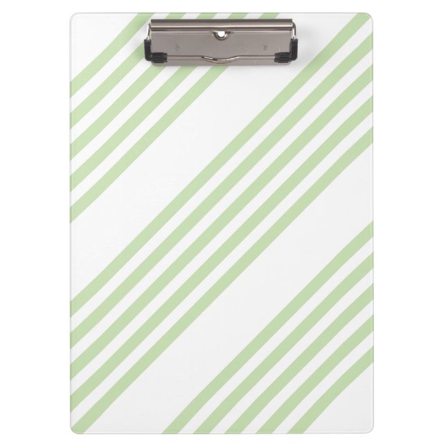 Pale green and white five stripes pattern clipboard (Front)