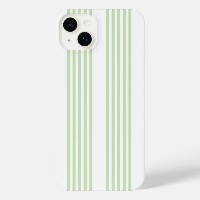 Pale green and white five stripes pattern iPhone case (Back)