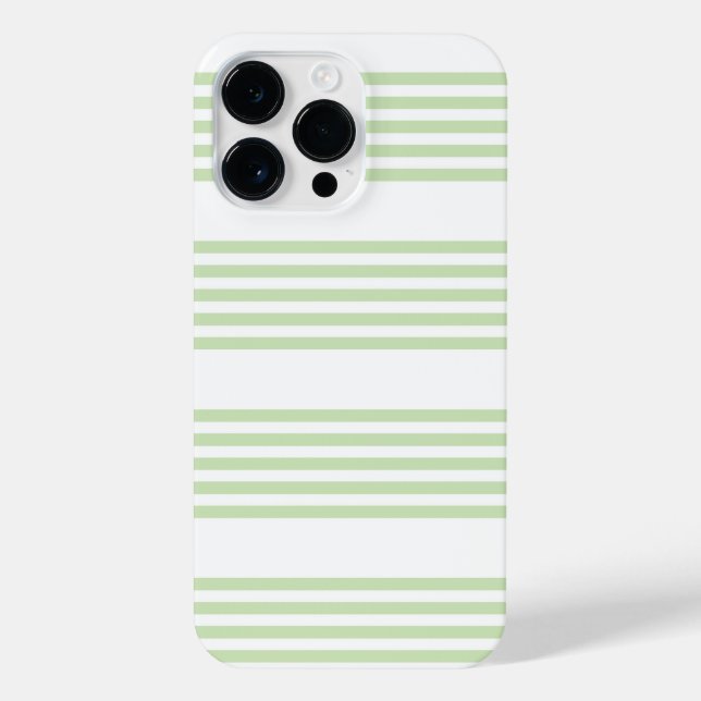 Pale green and white five stripes pattern iPhone case (Back)