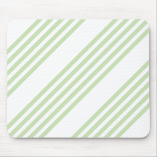 Pale green and white five stripes pattern mouse mat