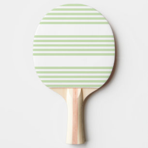 Pale green and white five stripes pattern ping pong paddle