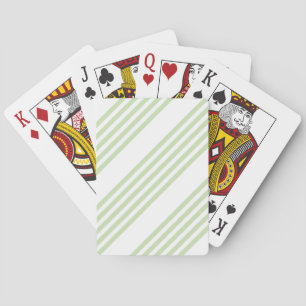 Pale green and white five stripes pattern playing cards