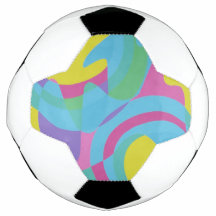 Pale Green & Blue Modern Art Soccer Ball