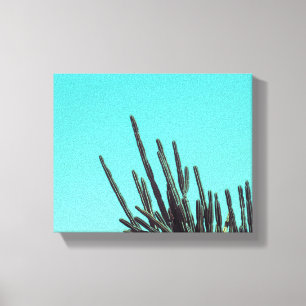 Pale Green Cactus Succulent Plants Minimalism Canvas Print