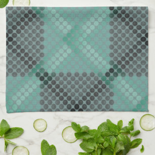 Pale green circle or balls texture, forming square tea towel