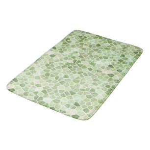 Pale Green Cobbled Patchwork Terrazo Pattern Bath Mat