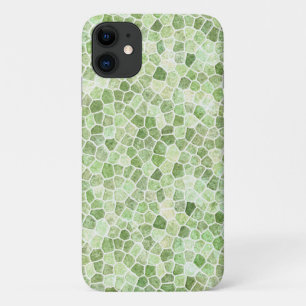 Pale Green Cobbled Patchwork Terrazo Pattern iPhone 11 Case