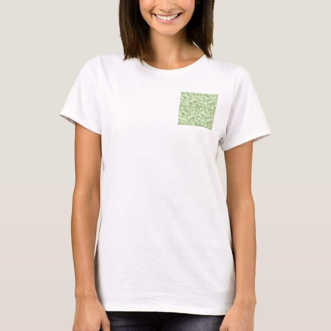 Pale Green Cobbled Patchwork Terrazo Pattern T-Shirt (Front)