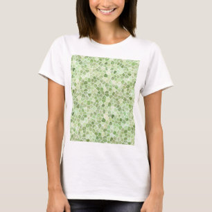 Pale Green Cobbled Patchwork Terrazo Pattern T-Shirt