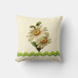 Pale Green Daisy Cushion
