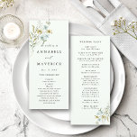 Pale Green Delicate Wildflower Boho Wedding  Programme<br><div class="desc">For more advanced customisation of this design,  please click the BLUE DESIGN TOOL BUTTON above!  Matching items are also available.</div>