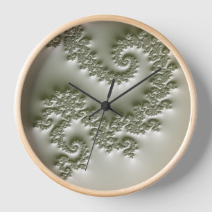 Pale green fractal clock