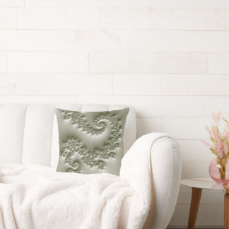 Pale green fractal cushion
