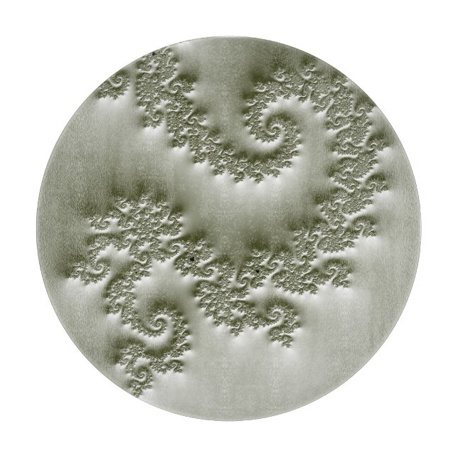Pale green fractal cutting board (Front)