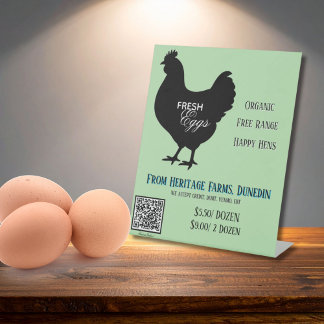 Pale Green Fresh Eggs Farmer's Market Sign QR Code