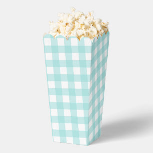 Pale Green Gingham Plaid Party Favour Popcorn Box