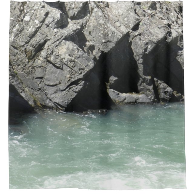 Pale Green Granite Spa Shower Curtain (Front)