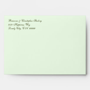 Pale Green Invitation Envelopes - Olive Damask
