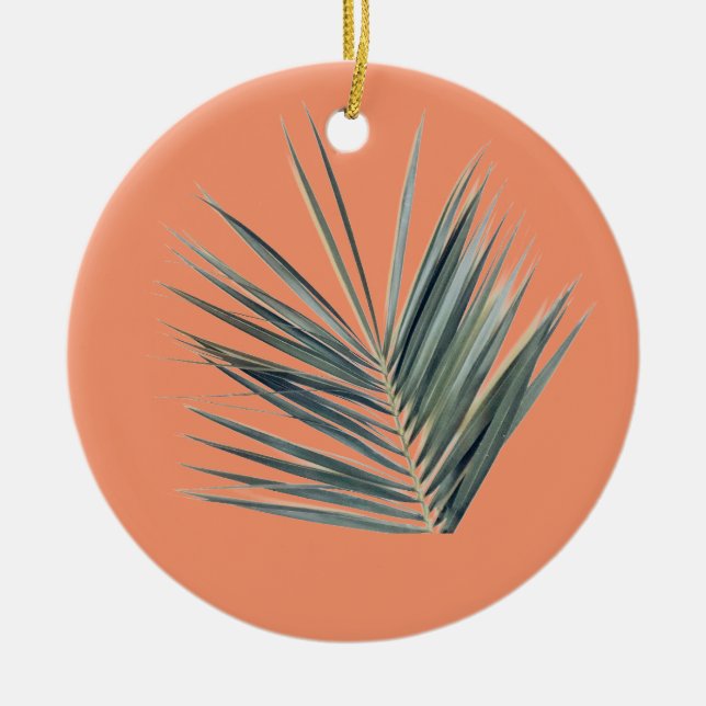 Pale green leaf ceramic tree decoration (Front)