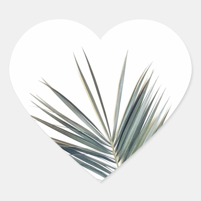 Pale green leaf heart sticker (Front)