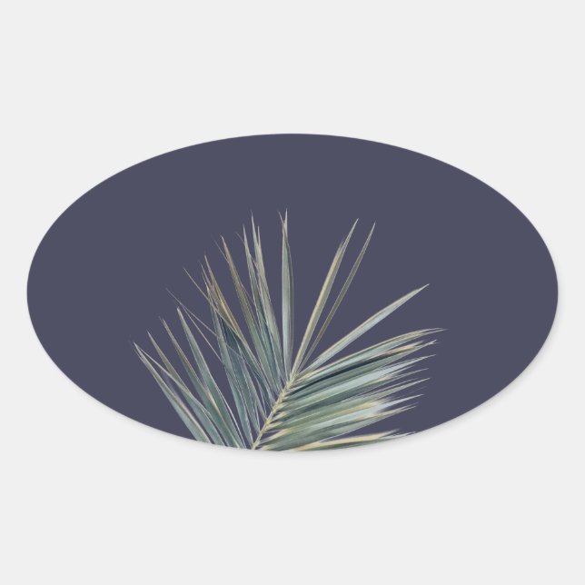 Pale green leaf oval sticker (Front)