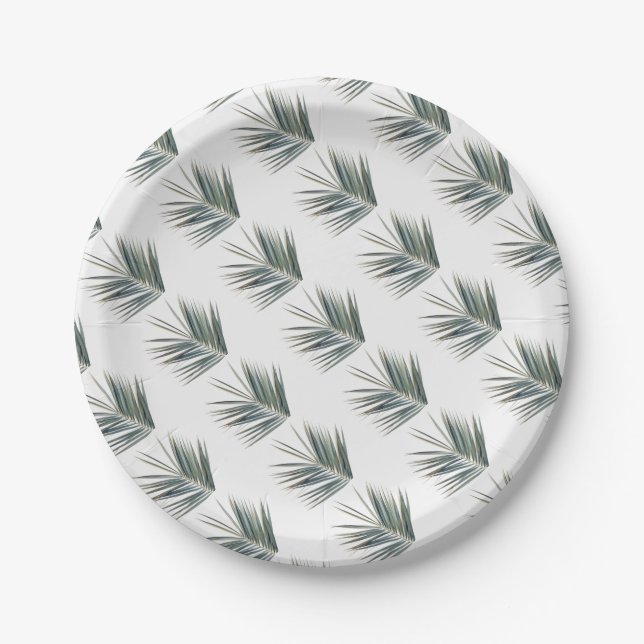 Pale green leaf paper plate (Front)