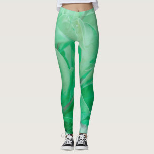 Pale Green Leaf Plant Pastel Colors Leggings