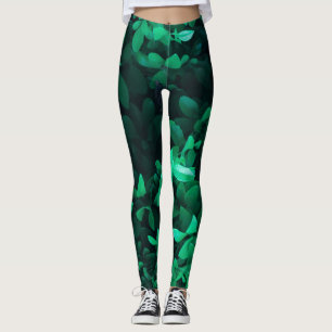 Pale Green Leaf Plant Pastel Colours Leggings